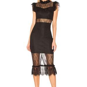 Vici X Gina Saige Sheer black lace dress size XS